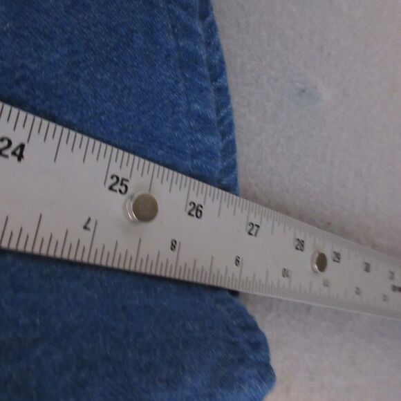 Old Navy Top Women Large Tall Blue Chambray Cotton Button Up Ruffle‎ Collar - Picture 9 of 12